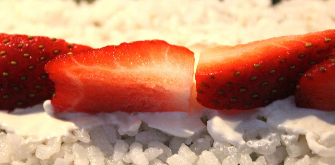 sushi met aardbeien