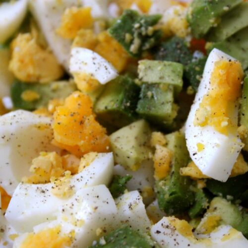 Boiled egg with avocado