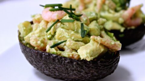 Avocado gevuld met garnalen