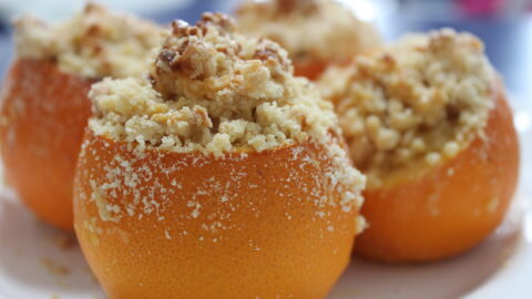 Glutenvrije sinaasappelcrumble