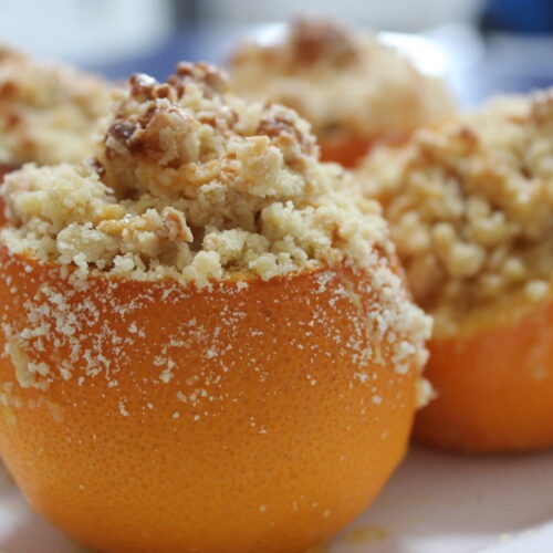 Glutenvrije sinaasappelcrumble